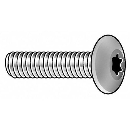 #10-24 x 2 in Torx Button Machine Screw, Zinc Plated Steel, 50 PK