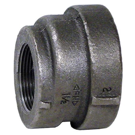 Coupling Eccentric Reducer Coupling, 2" x 1-1/4" Pipe, FNPT, Cast Iron, Class 125