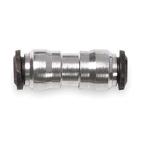 Push-Fit Union Fitting, Push-to-Connect x Push-to-Connect, 5mm Tube OD, Metal, 5 PK