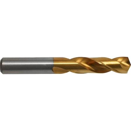 Screw Machine Drill Bit, 17/64 in Size, 135  Degrees Point Angle, Cobalt, TiN Finish, Spiral Flute