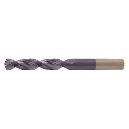 Screw Machine Drill Bit, M Size, 135  Degrees Point Angle, Cobalt, TiAlN Finish, Straight Shank