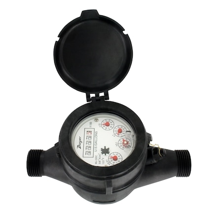 Multi-Jet water meter, 1" pipe size, NSF Certified, brass body with 0.1 gal pulse output.