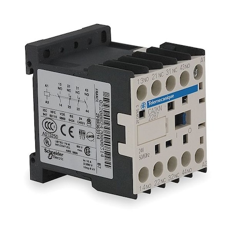 IEC Control Relay,2NO,24VAC,10A