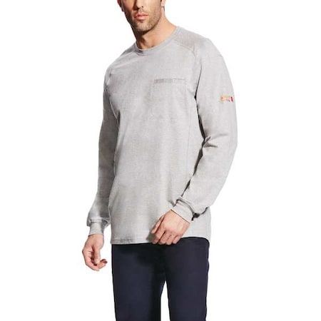 Men's FR Crew Longsleeve Tee, 8.7 cal/sq cm, XL, Cotton
