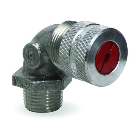 Liquid Tight Connector,1/2in.,90 deg,Brn
