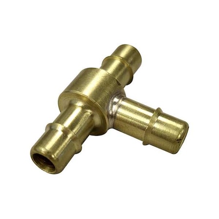 Tee, Brass, Barbed1/2in, 1/2in, 1/2in