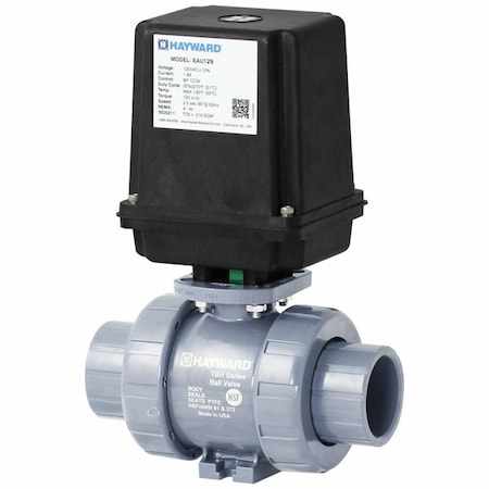 Actuated Ball Valve,Tube Size 1/2",PTFE