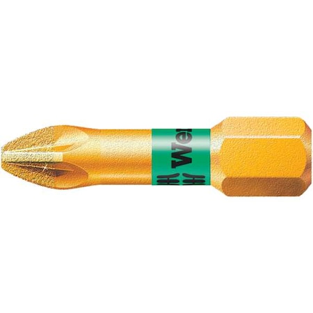 Torsion Bit,SAE,1/4",Hex,No 2,1",S2 Steel
