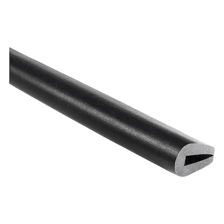 Rubber Edge Trim,50ft L,Black,3/8 in W