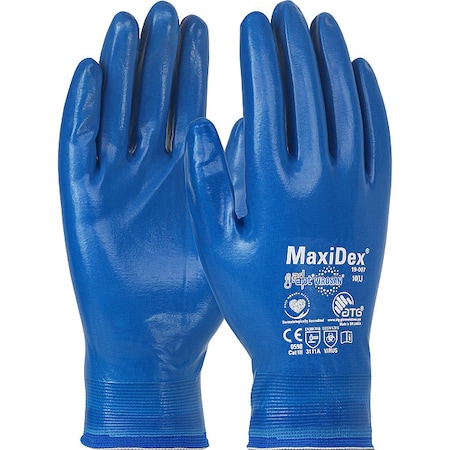 Knit Gloves, Flat Full, Elastic, L, 1 PR
