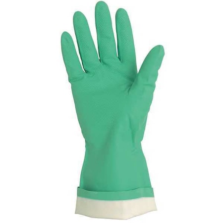 Chemical Resistant Gloves, Nitrile, 13 in L, 15 mil, Green, 2XL, 1 PR