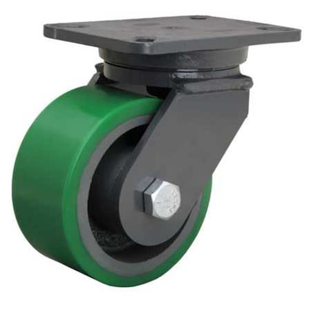 Plate Caster,Swivel,Poly,6 in.,2200 lb.