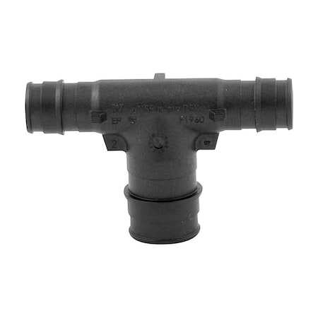 Tee, Polymer, Barbed3/4in, 1/2in, 1/2in