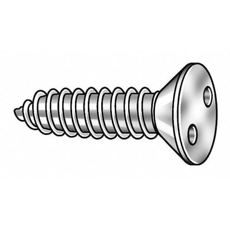 Tamper Resistant Screw, 1/2 in, Plain Finish, 18-8 Stainless Steel, Flat Head Spanner Drive, 25 PK