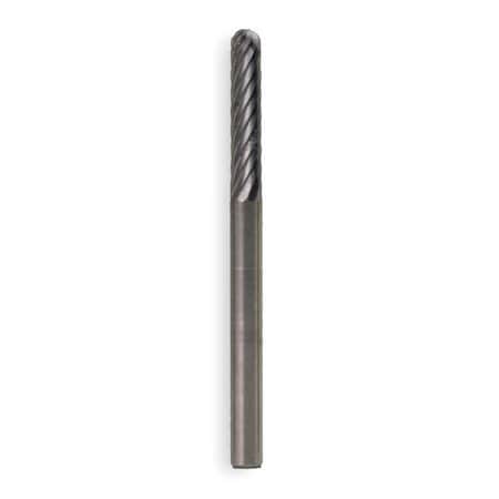 Carbide Bur,Cylindrical-Ball Nose,1/2 In
