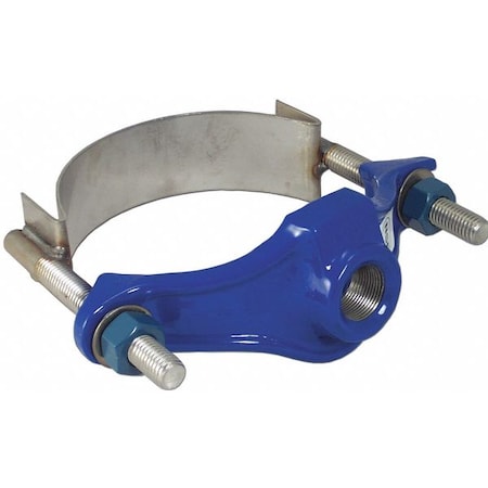 Service Saddle,Iron,4 In Pipe,3/4 In Out