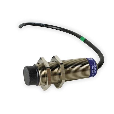 Cylindrical, Inductive Proximity Sensor, 8 mm Dia., Stainless Steel, 2 m, Bare Wire, 3 Wires, Shielded