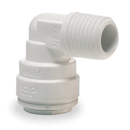 Push-Fit Elbow Fitting, 3/8 in Tube Size, Acetal, Gray, 10 PK