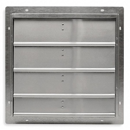 Wall Backdraft Damper, Vertical Mount, 16 in Dia Fan, 19 in H x 19 in W x 6-1/4 in D, 2000 fpm