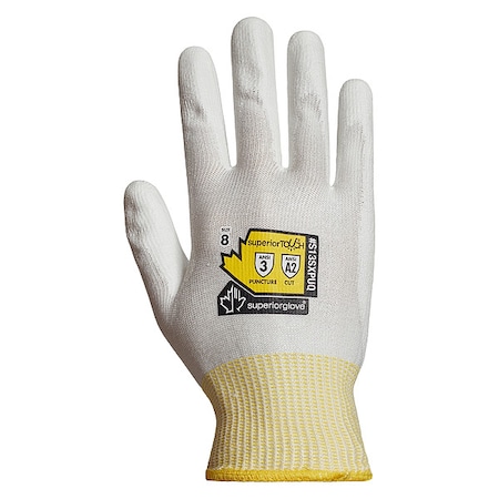 Cut-Resistant Gloves, Cut Level A2 ,Dipped ,Polyurethane ,Smooth ,8 1 PR