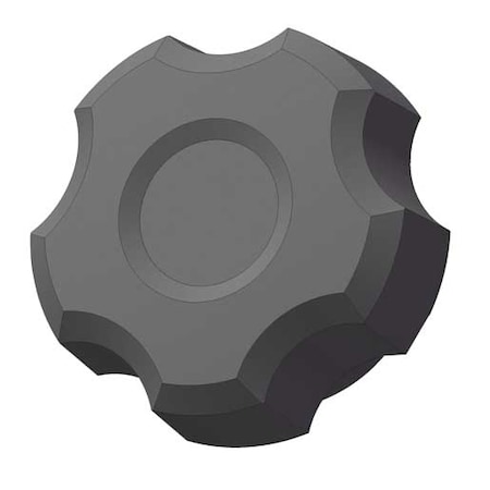 Fluted Knob, 1/4-20 Thread Size, 0.875"L, Blind Tap, Steel