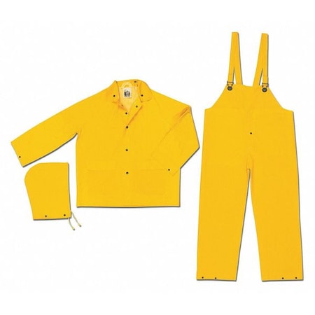 Industry Grade Pvc Poly Suit 3 Pc Ye,M, PVC/Polyester, Yellow, M