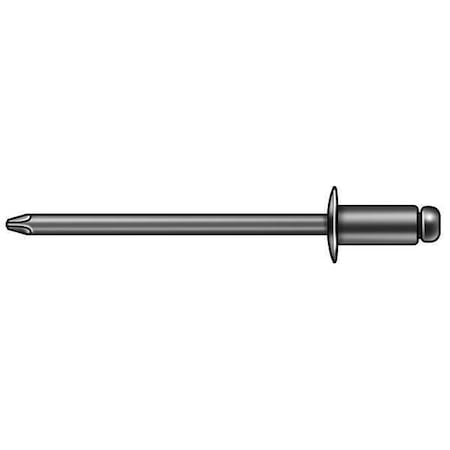 Blind Rivet, Flanged Head, 3/16 in Dia., 43/64 in L, Aluminum Body, 250 PK