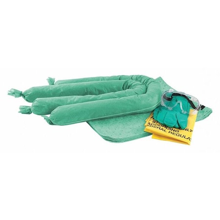 Spill Kit, 9 gal Volume Absorbed per Kit, 6 1/2 gal Capacity, Bucket, White, 16