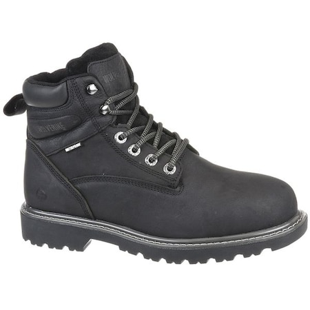 Men's 6-Inch Work Boot, 11 1/2 M, Steel Toe, 6 in H, Black, W10694