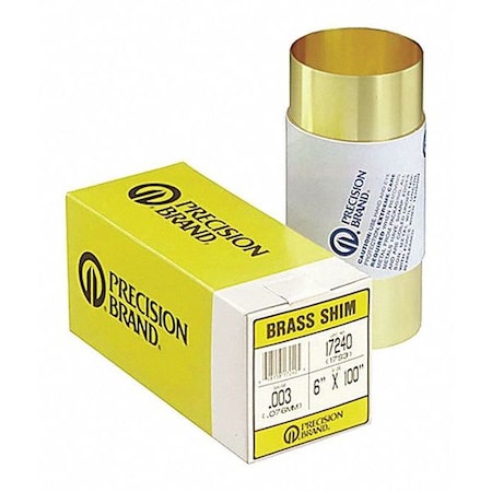 Shim Stock,Roll,Brass,0.0200 In,6 In