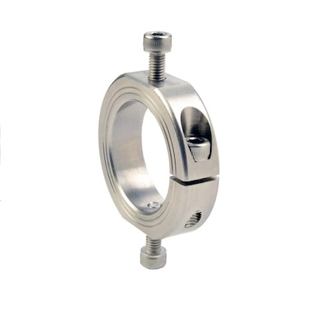 Mountable Collar, 1pc Clamp, Bore 0.6250", Stainless Steel, OD 34mm