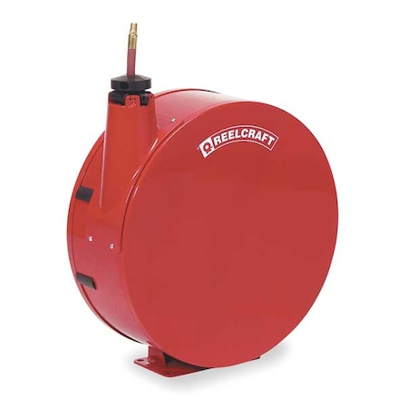 Spring Return Hose Reel, 3/8 in Hose Diameter, 70 ft Length, 300 psi Max. Pressure, Red