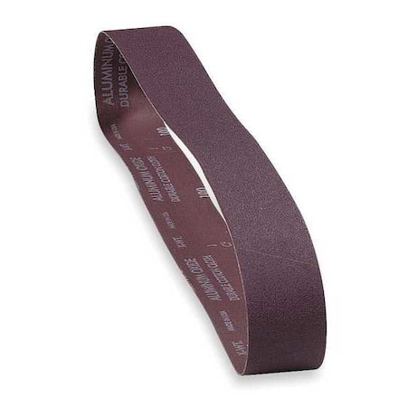 Sanding Belt, 4 in W, 24 in L, Coated, Aluminum Oxide, 80 Grit, Coarse, R255 Metalite, Brown