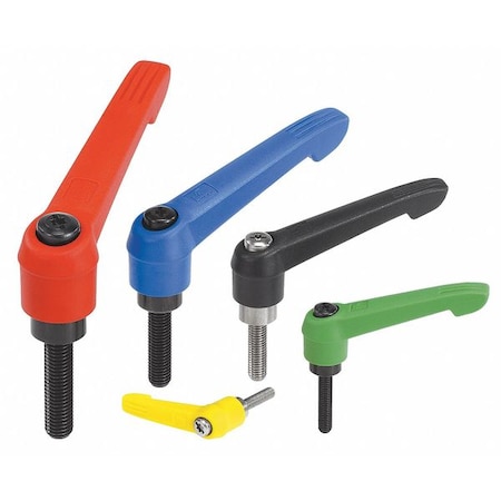 Adjustable Handle Size: 2, 3/8-16X40, Plastic, Orange RAL 2004, Comp: Steel