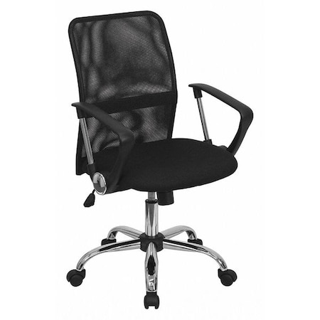 Contemporary Chair, 18-3/4" to 22-1/2", Fixed Arms, Black