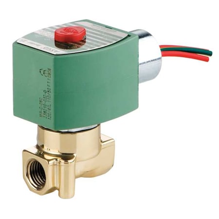 Solenoid Valve, 2-Way, 2-Position, Normally Closed, 1/4 in Pipe Size, 24V DC, Cryogenic, Brass