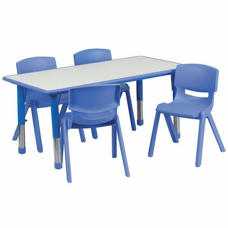 Rectangle Activity Table, Plastic, Steel, Grey