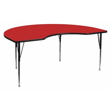 Kidney Table,Kidney Shp,Red,48x96", Laminate, Red