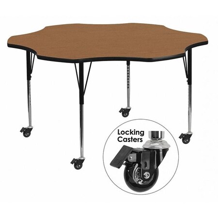 Flower Activity Table, Laminate, Wood Grain