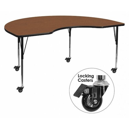 Kidney Activity Table, Laminate, Wood Grain