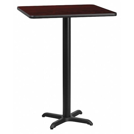 Square Laminate Table, 24" W, 24" L, 43.125" H, Laminate Top, Wood Grain