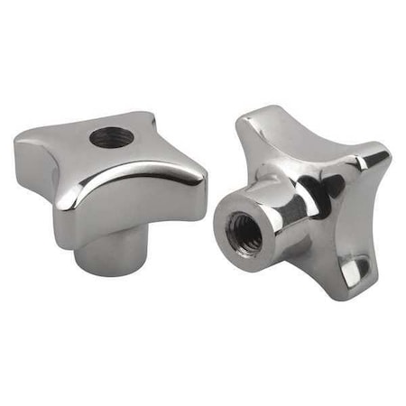Palm Grip, DIN 6335, D=5/16-18 D1= 40 H=26, Style D, Tapped and Drilled, Stainless Steel Polished