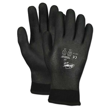 Coated Gloves, Acrylic Terry/Nylon Lining, Black, 2XL ( 11 )