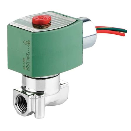 Solenoid Valve, 2-Way, 2-Position, Normally Closed, 1/8 in Pipe Size, 120V AC, High Flow, NBR