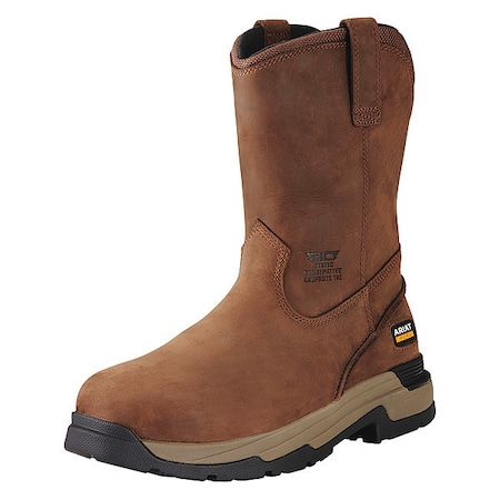 Men's Wellington Boot, 11, Composite Toe, 10 in H, Oily Distressed Brown, 10020094