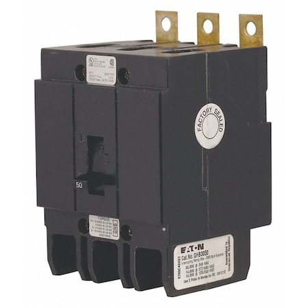 Miniature Circuit Breaker, GHB Series, 100A, 3 Pole, 277/480V AC, 14kA at 277/480V AC