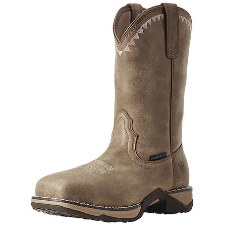 Women's Western Work Boot, 7 1/2, Composite Toe, 10 in H, Brown Bomber, 10029498