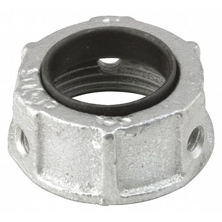 IMC Bushing, 1-1/4 in, Threaded, Iron, Zinc Plated, Gray