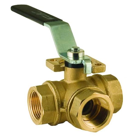 1/4" NPT Brass Ball Valve 3-Way