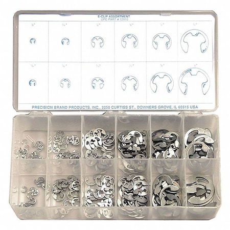 External Retaining Ring Assortment, Steel, Plain Finish
